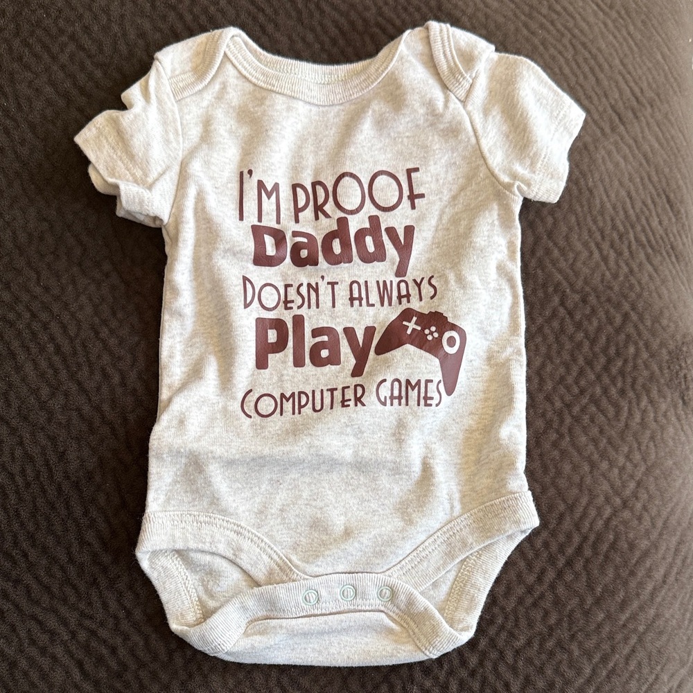 NWOT Cream Baby Bodysuit with Blue Cloud Graphic